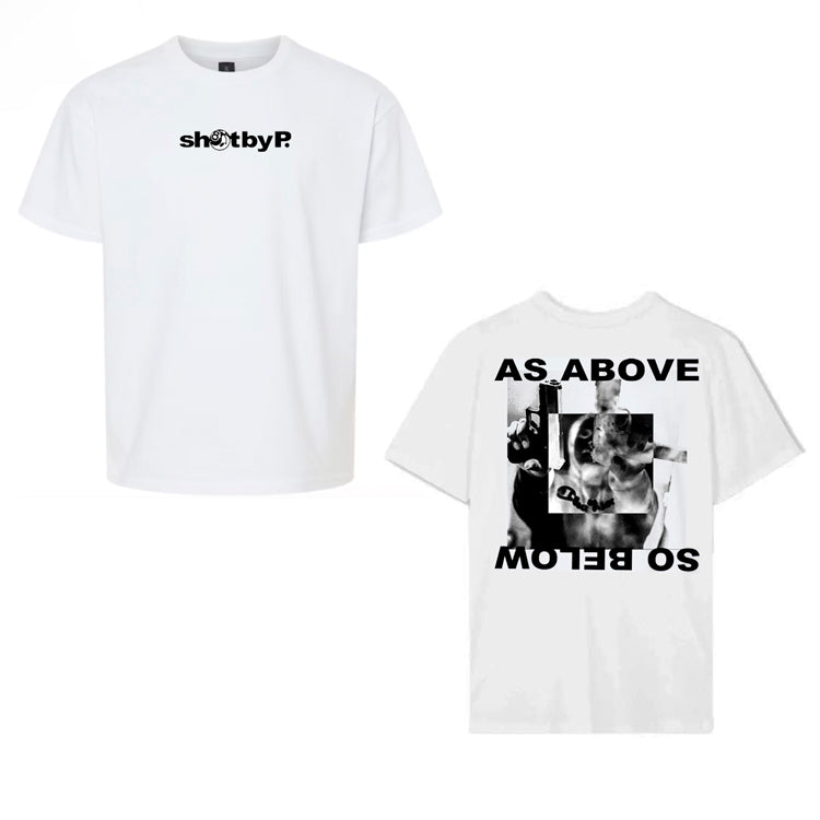 White AS ABOVE/SO BELOW t-shirt